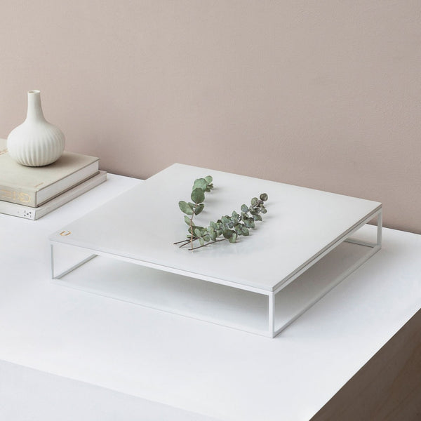 Gravity Concrete Accent Bowl (White Steel Frame and White Top)