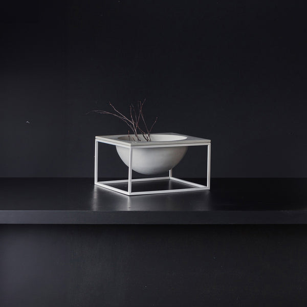 Moon Concrete Accent Bowl White